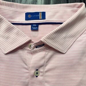 Stitch Golf Men's Atlantic Stripe Polo (Palm Shell)